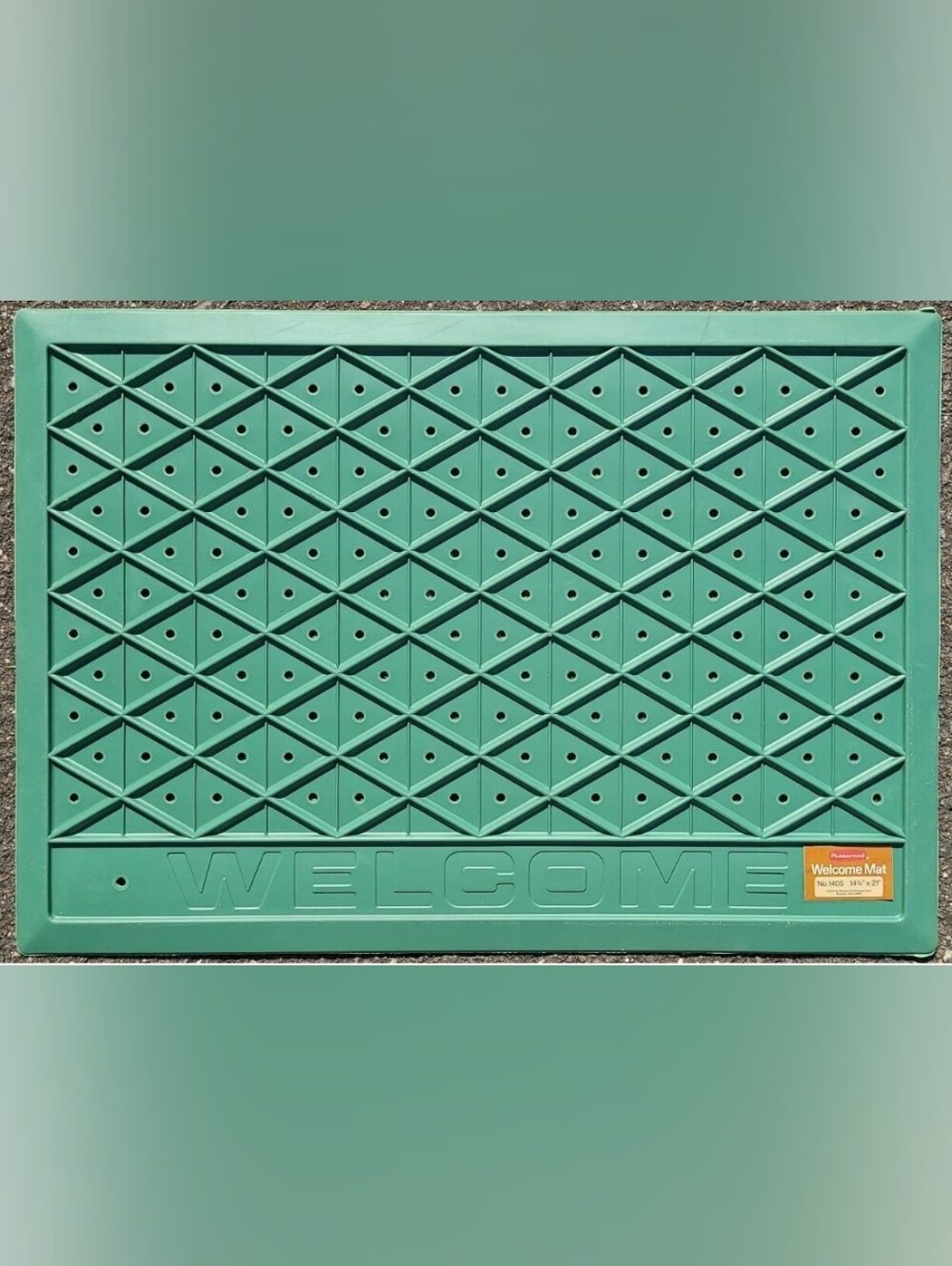 vintage new old stock 1976 Rubbermaid NOS rubber doormat WELCOME MAT door floor
